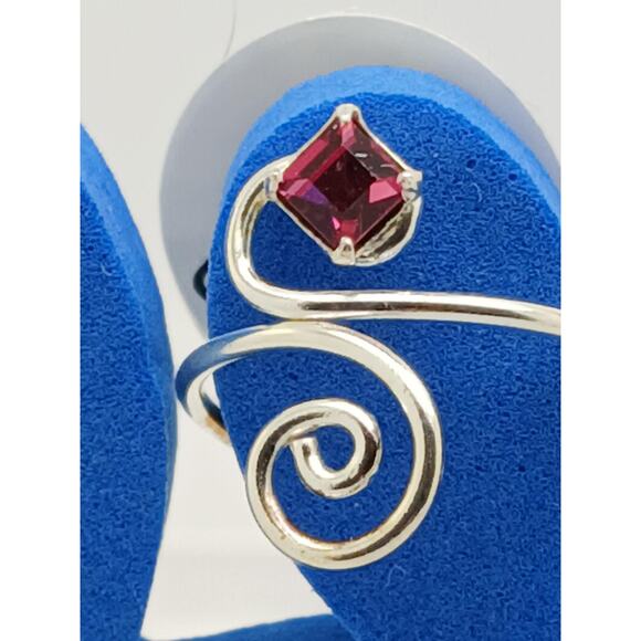 Sexy Pink Crystal Rhinestone Toe Ring Adjustable Size Sterling Silver Gift Boxed - Picture 9 of 9